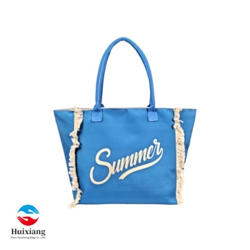 Nuevo bolso tote de lona con borlas y color degradado