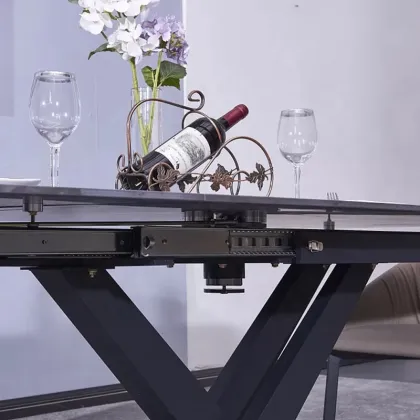 Stone Extendable Multifunctional Long Narrow Dining Table