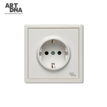 ARTDNA EU Standard 16A German Power Outlet Wall Socket - 2 Ports, 250V, PC White, Fire Resistant, German Schuko Socket