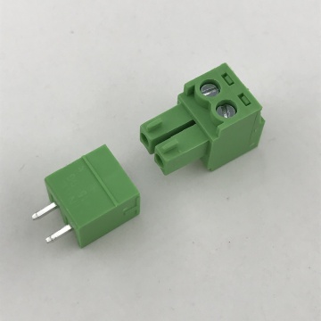 Bloco de terminais de PCB de plug-in de passo de 2 pinos de 3,81 mm