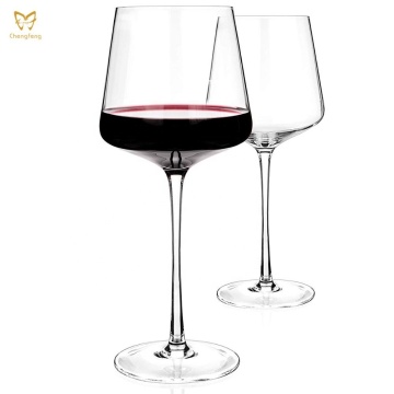 Hand Made Wedding Gift Art Big Belly Tasting Cup - Ultra-Thin Crystal Burgundy Bordeaux Goblet