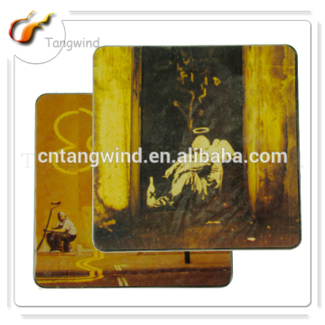 4mm wood mdf wood custom coaster