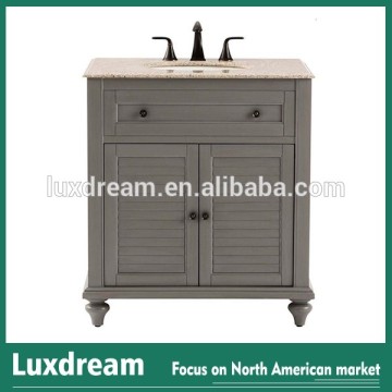 32 inch bathroom vanity with gray cabinet and cupc sink