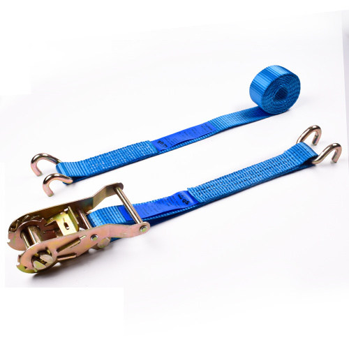 2" 2 Ton 50mm Iron Handle Ratchet Buckle Tie Down Blue Straps With 2 Inch E-Track Fitting