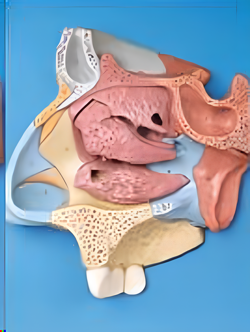 Section médiane sagittale de la cavité nasale
