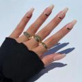 Nouvelle tendance ombre français long coffin flase ongles