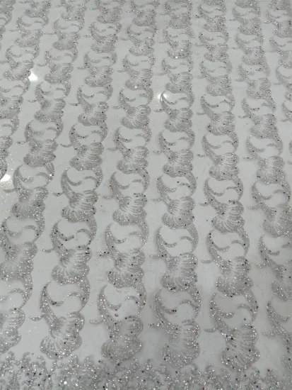 2022 The latest high-quality with glitter hot glue women's clothing fabric tulle fabric