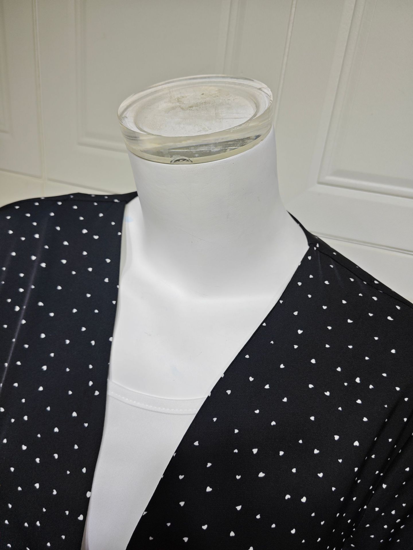 Fashion Polka Dot Black Abaya Hijab Set MQ259 (5)