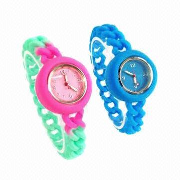 Fashionable watches, made of silicone, various jelly colors are available