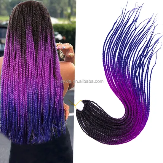 AliLeader 24 Inch Ombre Synthetic Small Crochet Braid Hair Senegalese Twist Crochet Hair