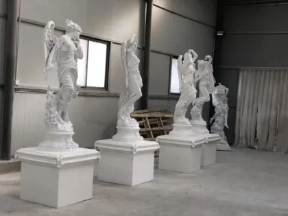 Fast delivery large white fiberglass angel light for decoration