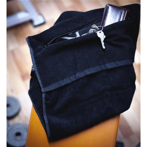 Custom Cotton Gym Towel With Zipper Pocket