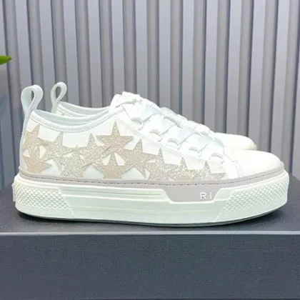 Luxury Amiry Canvas Shoes - Embroidered 'Am' Letter Style Trainer
