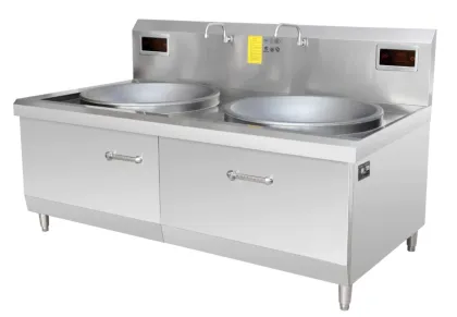 Commercial Induction Cooker Electromagnetic Double-Head Double-Tailed Fry Furnace