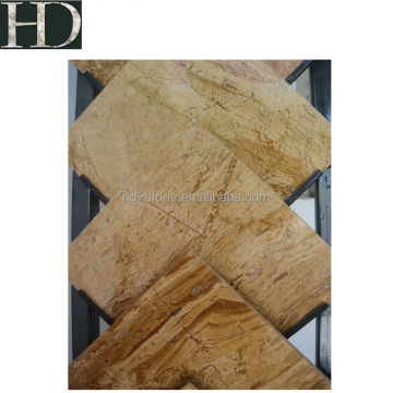 Carreaux de travertin beige modernes - dalles en marbre en or poli pour les planchers et les comptoirs