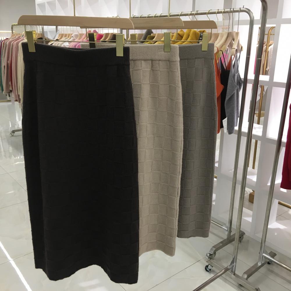 Latest Skirt Design Ladies Fashion Winter Wool Long Skirt