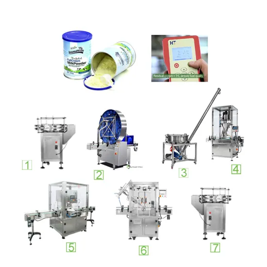 Automatic Milk Powder Canning Line with Nitrogen Vacuum and Snap Lid Capping