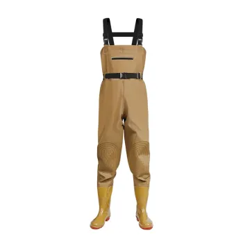 Custom Thickened PVC Fishing Waders Waterproof Thigh High Boot Waders for Fly Fishing