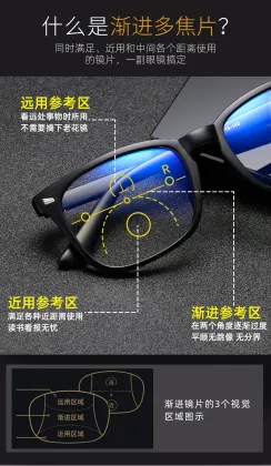 ADE WU KY8082 Anti Blue Ray Multifocal Reading Glasses