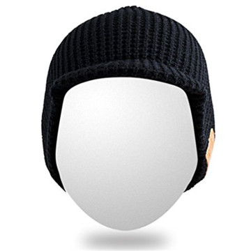 Knitting cotton winter beanie hat with bluetooth