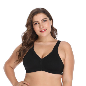 Em estoque plus size algodão sem fio sutiã acolchoado