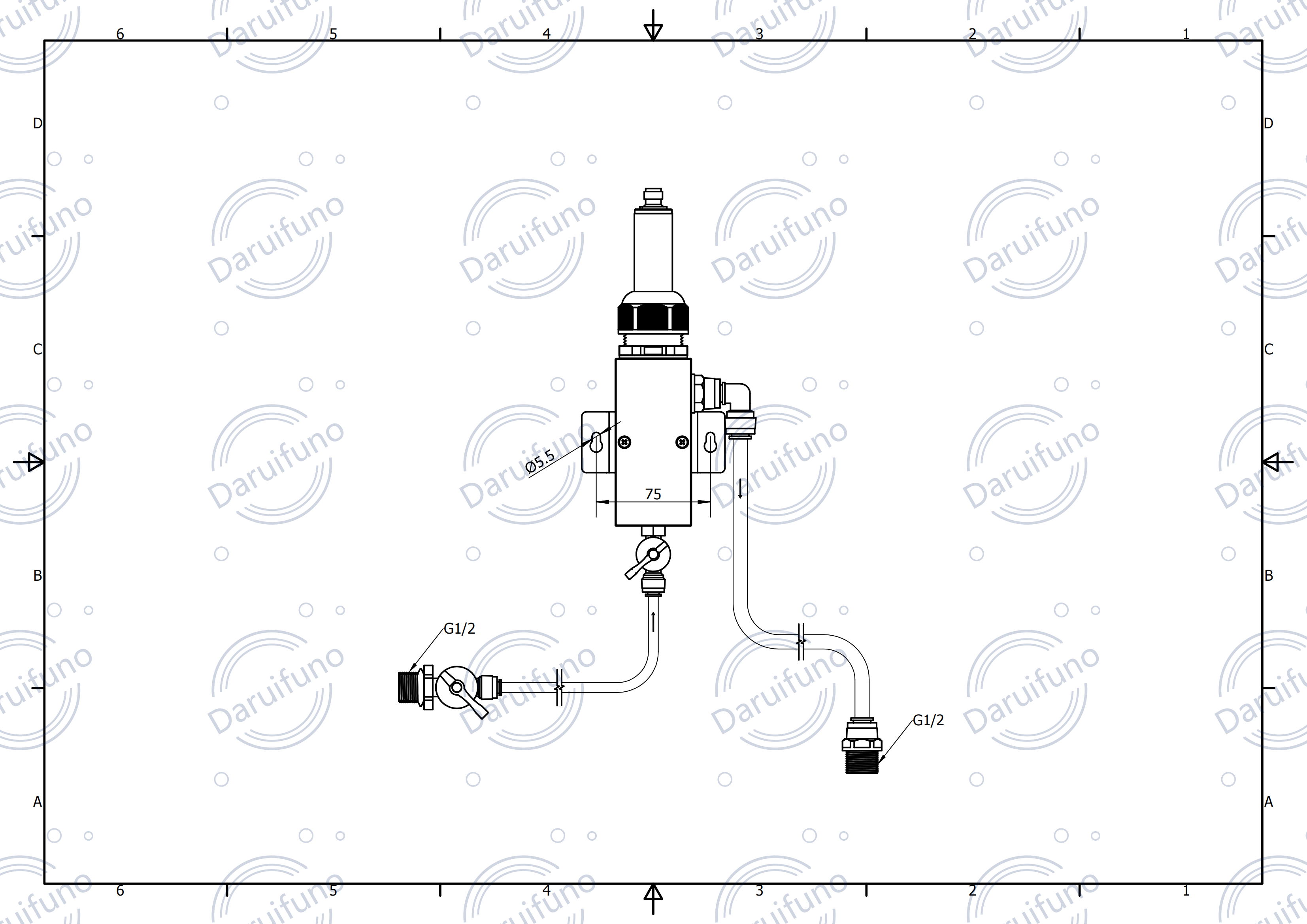 chlorine flow cell installion