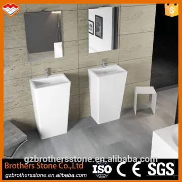 Pure White Acrylic Slab Modified acrylic Solid Surface Hand Wash Basin White Acrylic Pedestal Basin Sink