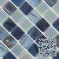 Nebula gold line Carreaux de mosaïque modernes bleu émeraude