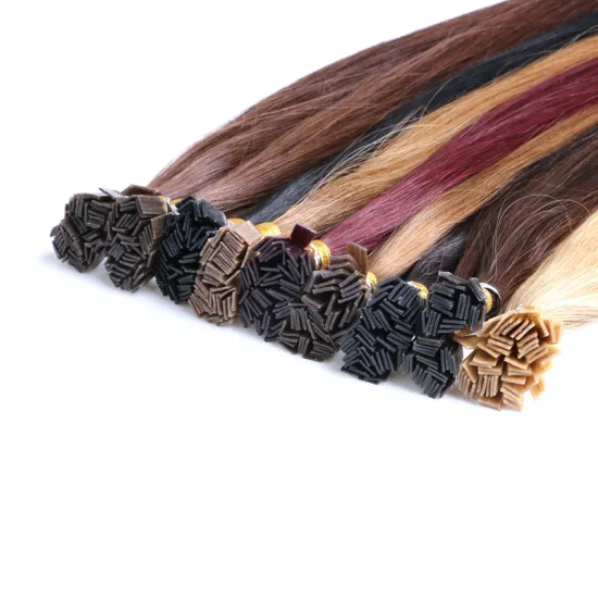 Most Popular 22" Flat-Tip Hair Extension Virgin Brazilian Keratin Hair Extensions Flat Tip Hair Doubl Drawn Brazilian 100S