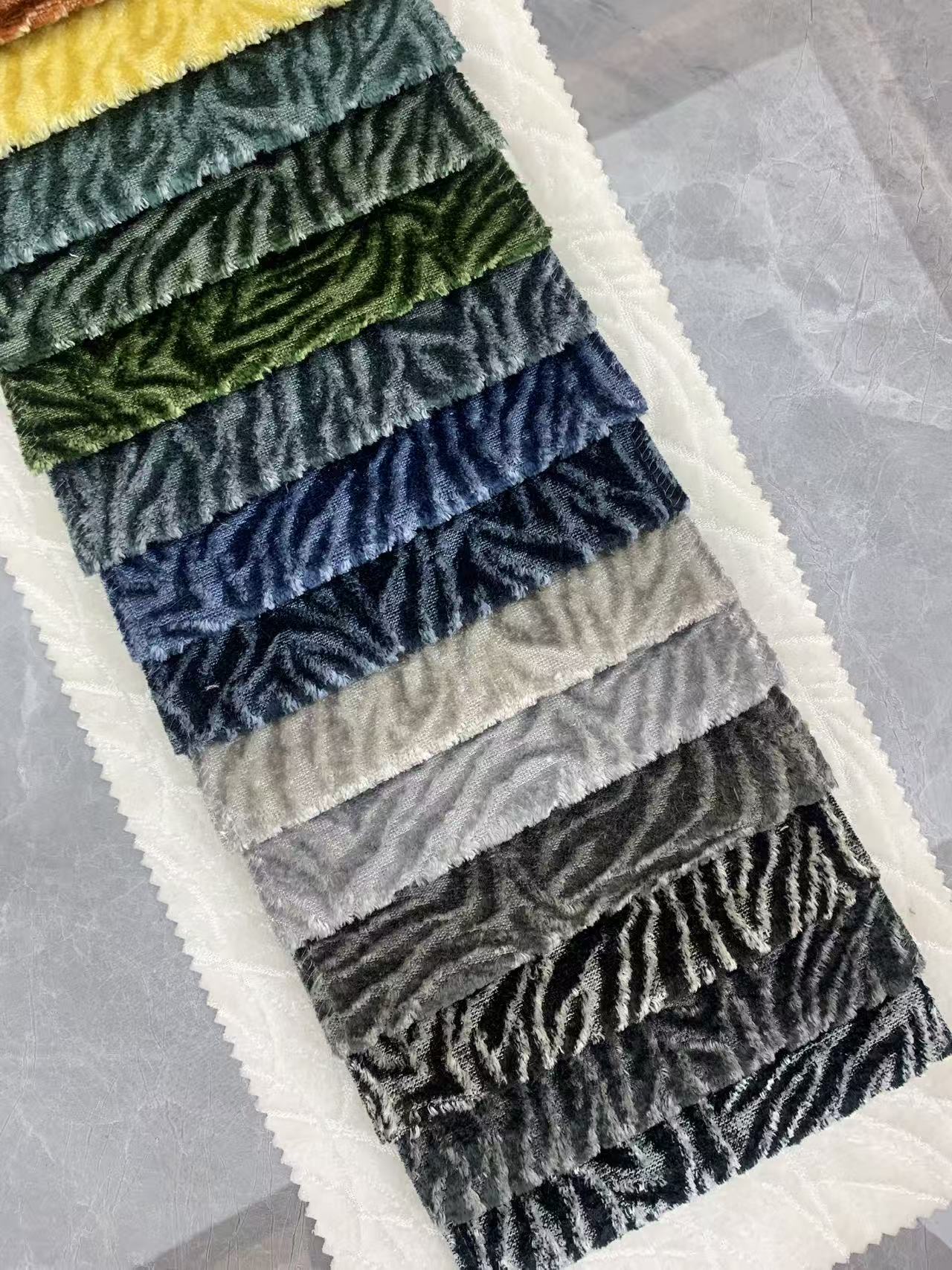 Wavy Tiger Stripe Animal Print Velvet Fabric