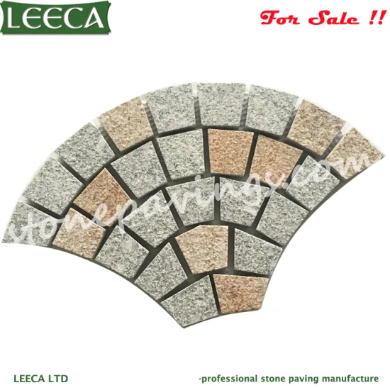 Flamed granite paver cobblestone netting | net paste stone