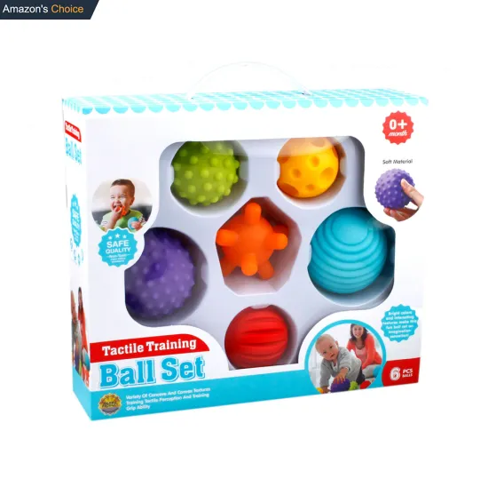 High Quality 6pcs Soft Toddler Educational Rubber Baby Silicone Toys Squeeze Balls: Promoting Development through Fun