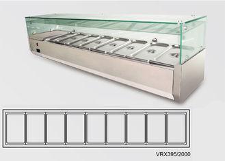 75L Stainless Steel Glass  Topped Chilled Display Unit For