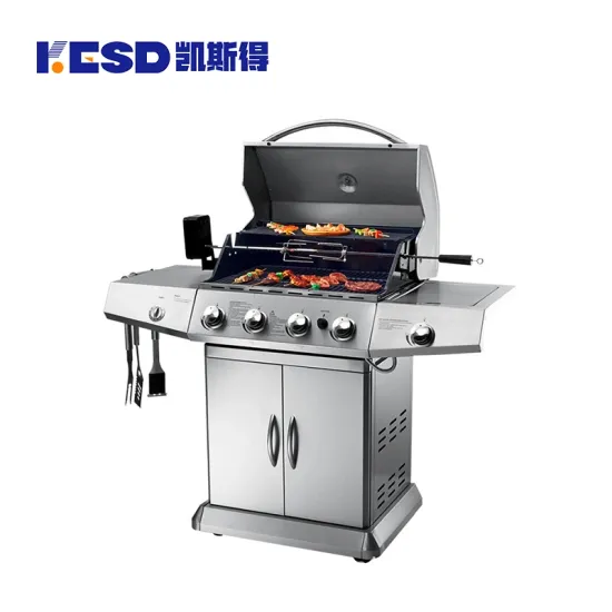Safety Durable Large Outdoor Cooking Gas Barbecue Grills Gas Charcoal Dual Use 4 Burner BBQ Gas Grill