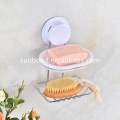Bathroom Stainless steel suction cup double layer shower soap dish holder