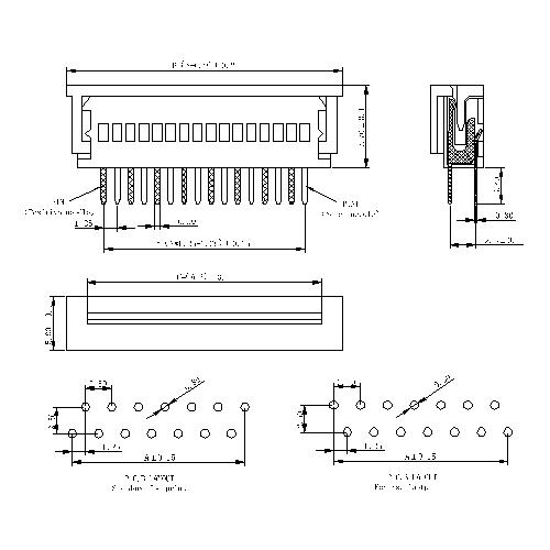 1.25MM FPC ZIF DIP STRAIGHT ,DUAL CONTACT FPC1.25-XXSTDXXX0