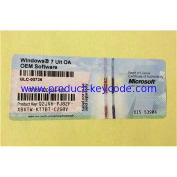 Windows Product Key Sticker For Windows 7 Ultimate Oem Software , Russian Language