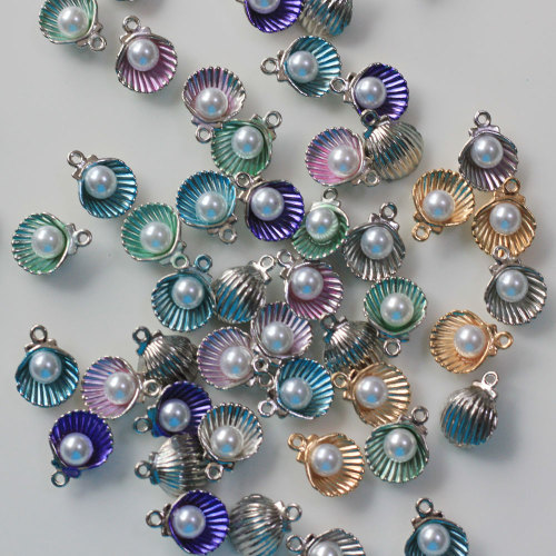 Wholesale 100pcs/lot Artificial Pearl Sea Shell Charms DIY Sea Ocean Charms Pendant Jewelry Accessories