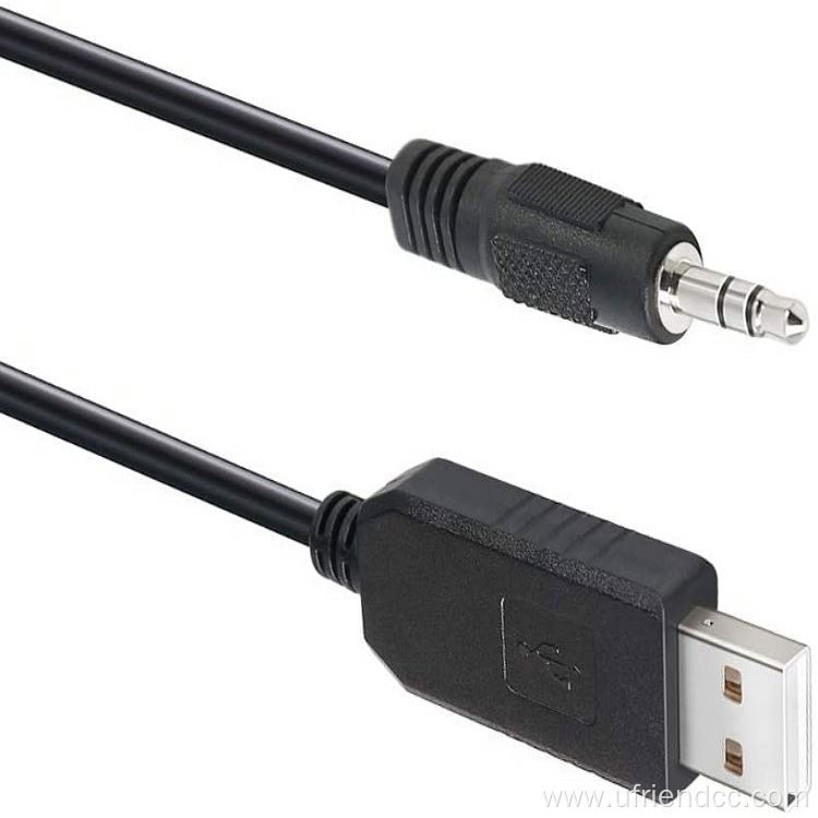 USB-A to TTL stereo audio jack adapter cable