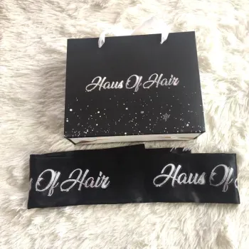 Custom Logo Print Wallet Box Gift Set Belt Jewelry Boxes Orange Pack Drawer Box Packaging For Hair Extension Beauty Hair Package