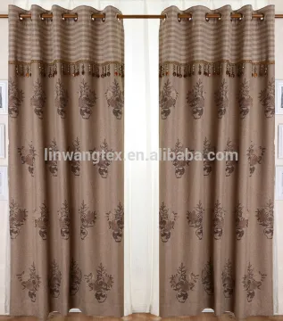 2014 fashionable embroidered blackout beaded curtain fabric