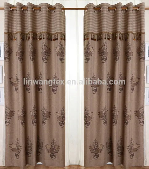 100% polyester embroid blackout drapes