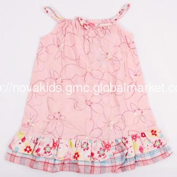 2013 new top style Baby Girls Spaghetti Strap Dress with Embroidery
