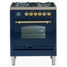 Gas Oven with Grill Burning Orange Flame