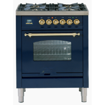 Gas Oven with Grill Burning Orange Flame