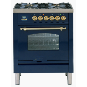 Forno a gas con grill che brucia fiamma arancione