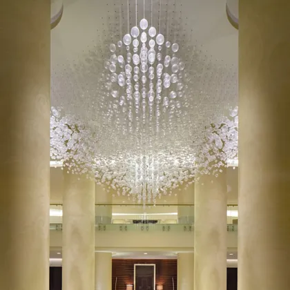 Grand Delicate Hotel Lobby Palace Glass Ball Chandelier