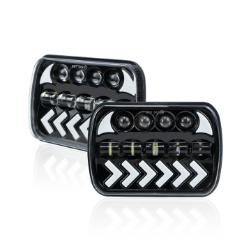 12/24V 5x7 Inch LED Headlights with DRL and Turn Signal for Cars