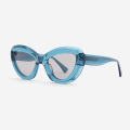 Butterfly-shaped with 3D effect Acetate Female Sunglasses