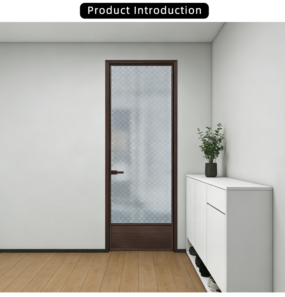 Modern Single Panel Textured Glass Interior Door YJ-P020 X